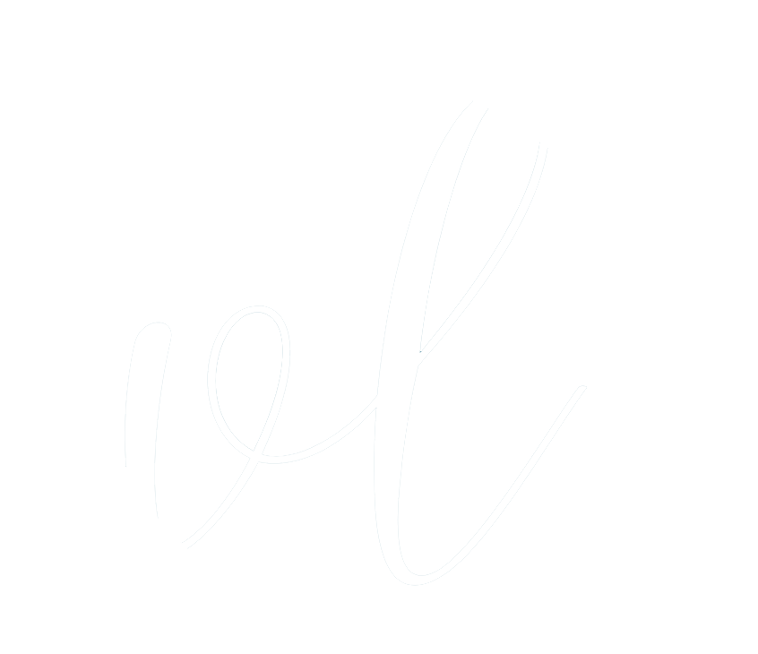 Signet mit den Initialen VL in minimalistischer geschwungener Schrift